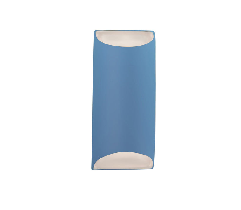 Justice Designs CER-5755-SKBL Two Light Wall Sconce, Sky Blue