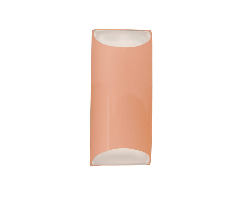 Justice Designs CER-5755W-BSH LED Outdoor Wall Sconce, Gloss Blush