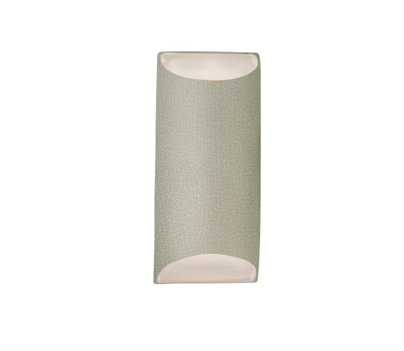 Justice Designs CER-5755W-CKC LED Outdoor Wall Sconce, Celadon Green Crackle
