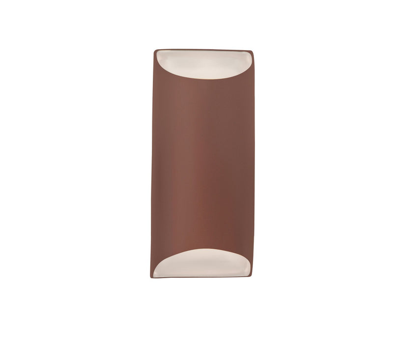 Justice Designs CER-5755W-CLAY LED Outdoor Wall Sconce, Canyon Clay