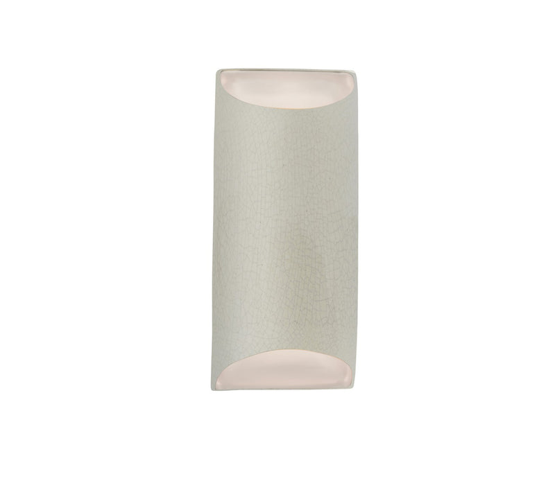 Justice Designs CER-5755W-CRK LED Outdoor Wall Sconce, White Crackle