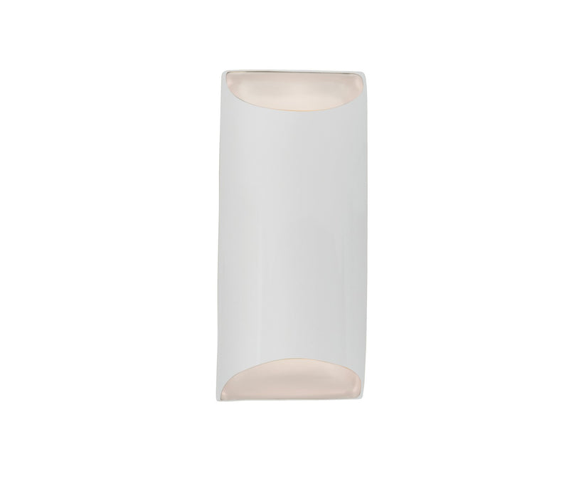 Justice Designs CER-5755-WHT Two Light Wall Sconce, Gloss White
