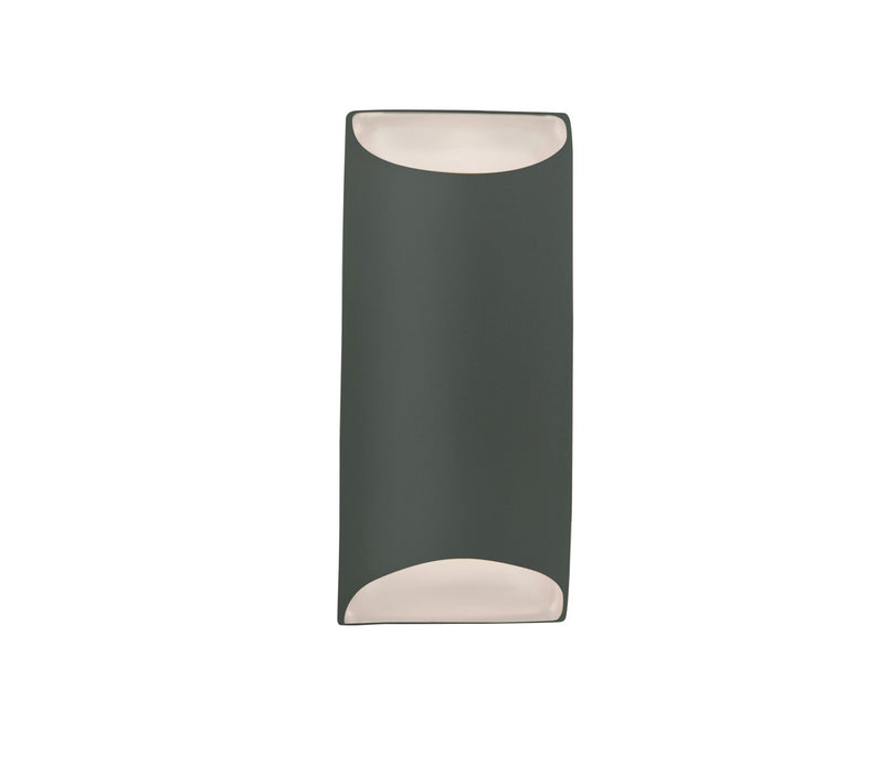 Justice Designs CER-5755W-PWGN LED Outdoor Wall Sconce, Pewter Green