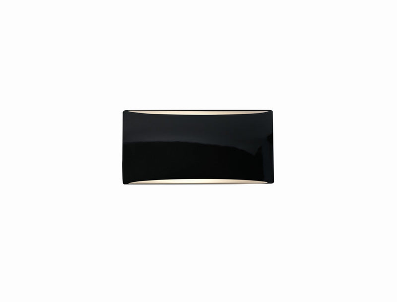 Justice Designs CER-5760-BKMT One Light Wall Sconce, Gloss Black w/ Matte White