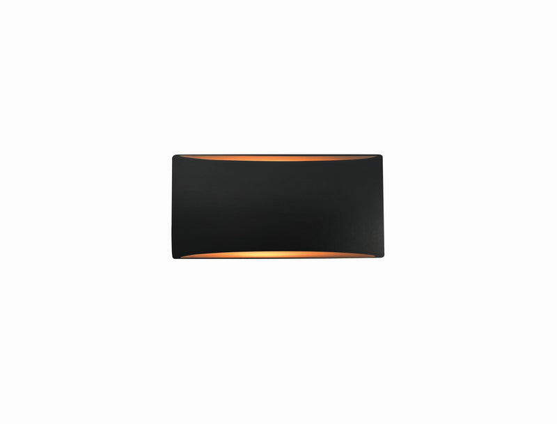 Justice Designs CER-5760-CBGD One Light Wall Sconce, Carbon Matte Black w/ Champagne Gold