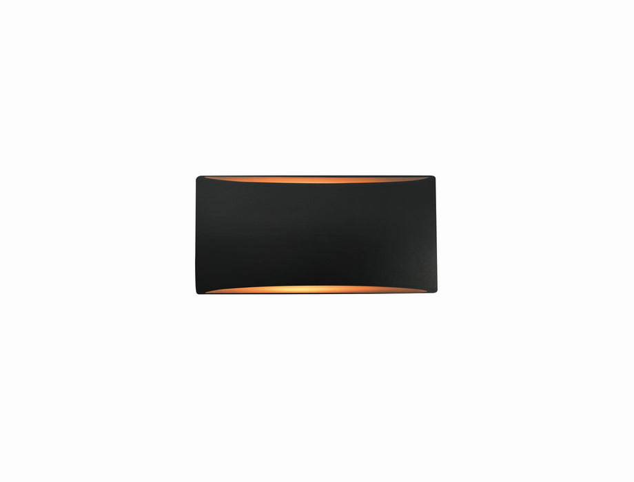 Justice Designs CER-5760-CBGD One Light Wall Sconce, Carbon Matte Black w/ Champagne Gold