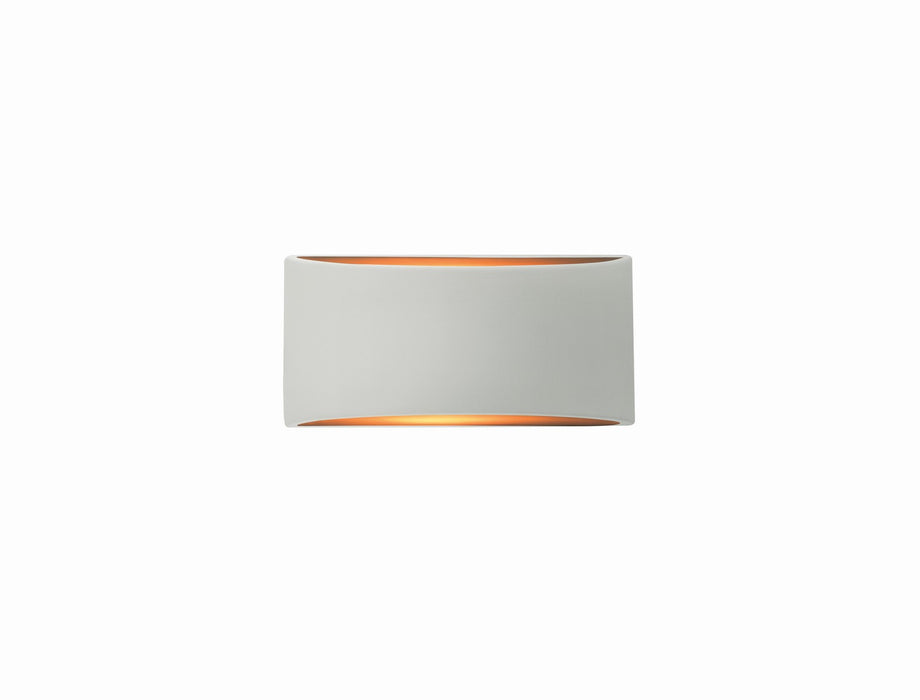 Justice Designs CER-5760-MTGD One Light Wall Sconce, Matte White w/ Champagne Gold