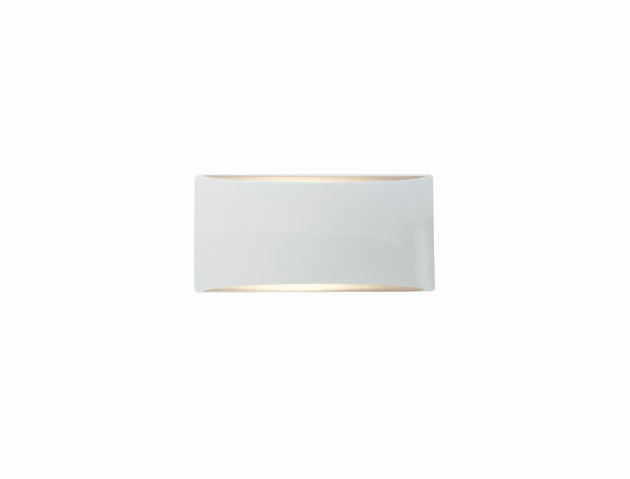Justice Designs CER-5760-WTWT One Light Wall Sconce, Gloss White (outside and inside of fixture)