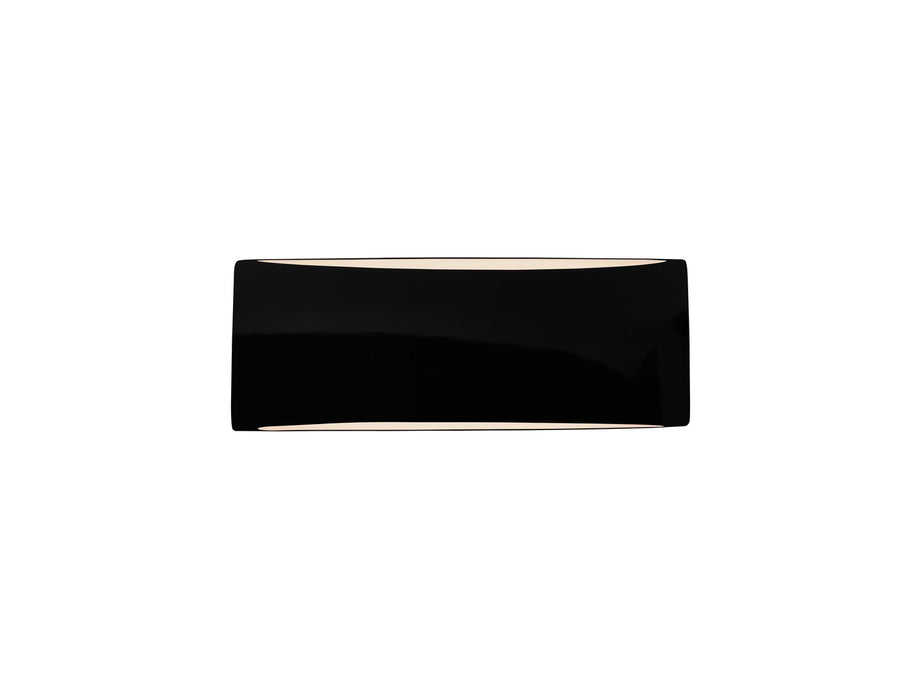Justice Designs CER-5765-BLK One Light Wall Sconce, Gloss Black