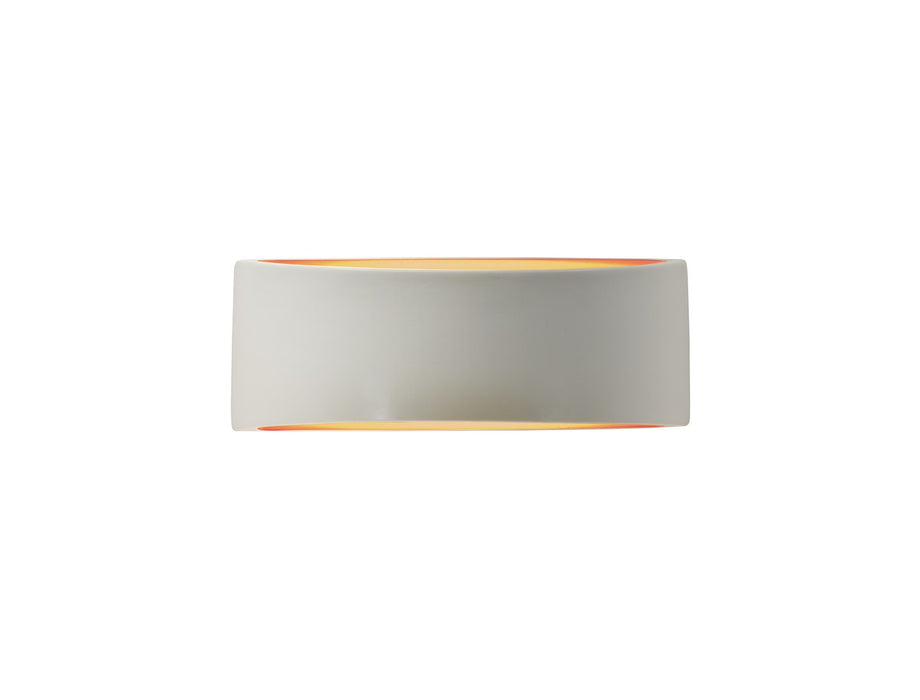Justice Designs CER-5765-MTGD One Light Wall Sconce, Matte White w/ Champagne Gold