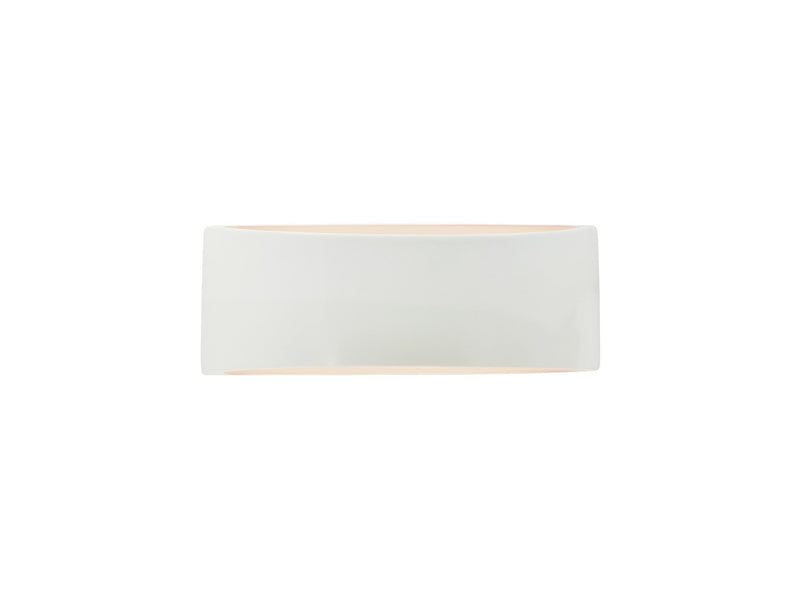 Justice Designs CER-5765-WTWT One Light Wall Sconce, Gloss White (outside and inside of fixture)