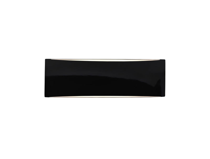 Justice Designs CER-5767-BKMT Two Light Wall Sconce, Gloss Black w/ Matte White