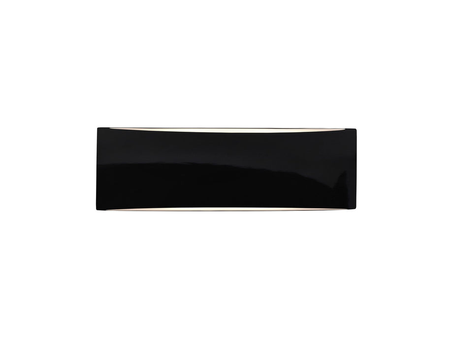 Justice Designs CER-5767-BLK Two Light Wall Sconce, Gloss Black