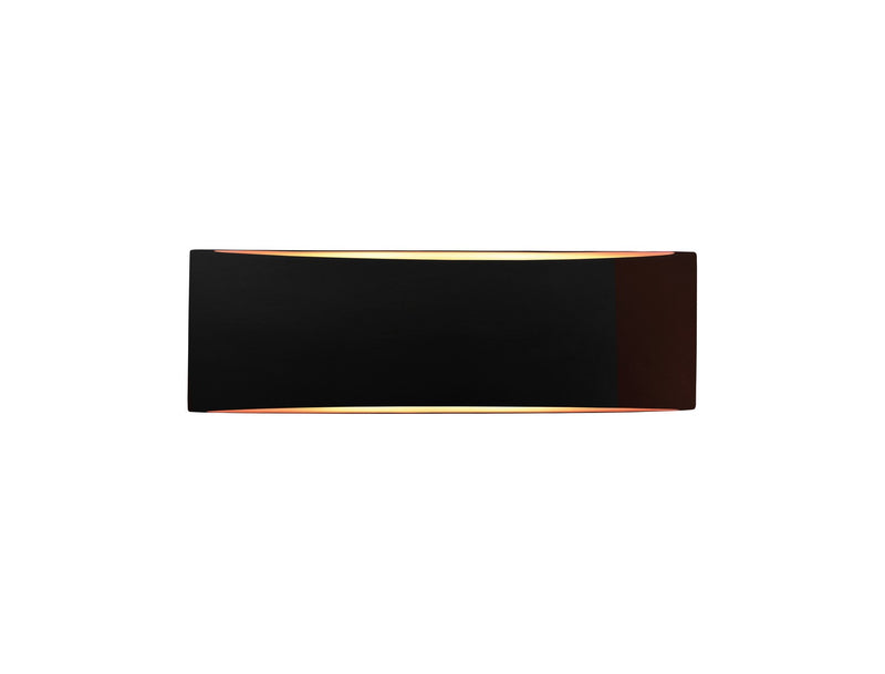 Justice Designs CER-5767-CBGD Two Light Wall Sconce, Carbon Matte Black w/ Champagne Gold