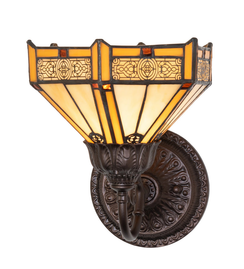 Meyda Tiffany 245444 One Light Wall Sconce, Mahogany Bronze