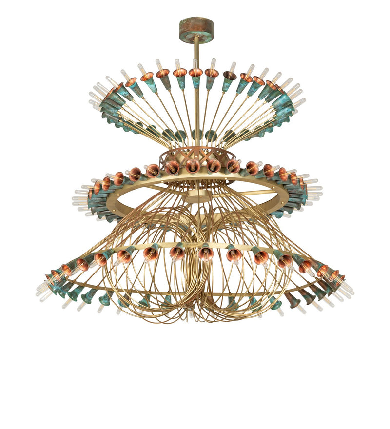 Meyda Tiffany 271097 LED Chandelier, Brushed Brass/Goldtastic