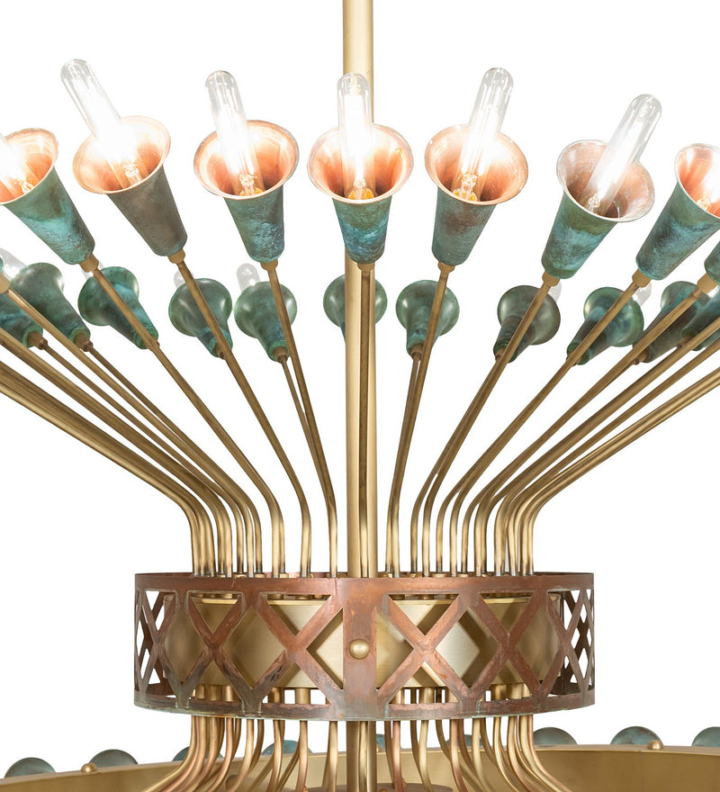 Meyda Tiffany 271097 LED Chandelier, Brushed Brass/Goldtastic