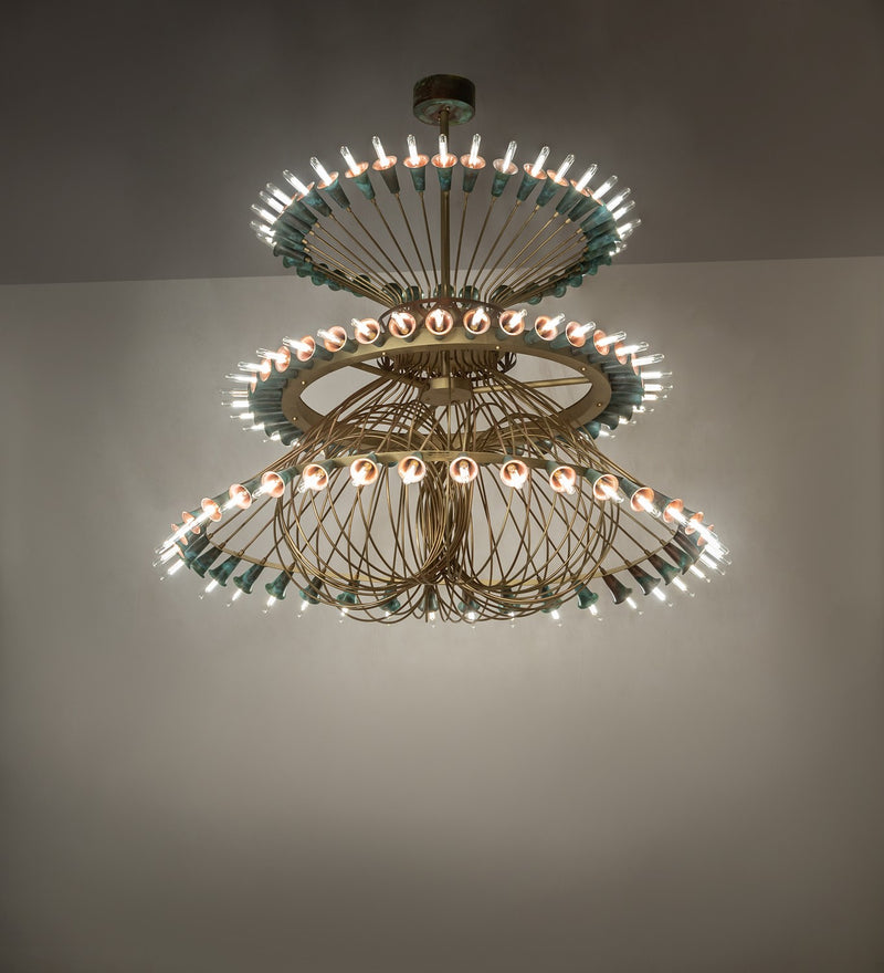 Meyda Tiffany 271097 LED Chandelier, Brushed Brass/Goldtastic
