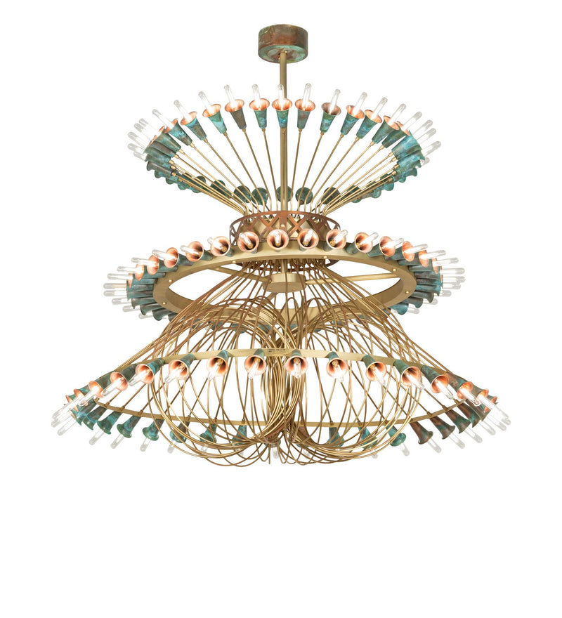 Meyda Tiffany 271097 LED Chandelier, Brushed Brass/Goldtastic