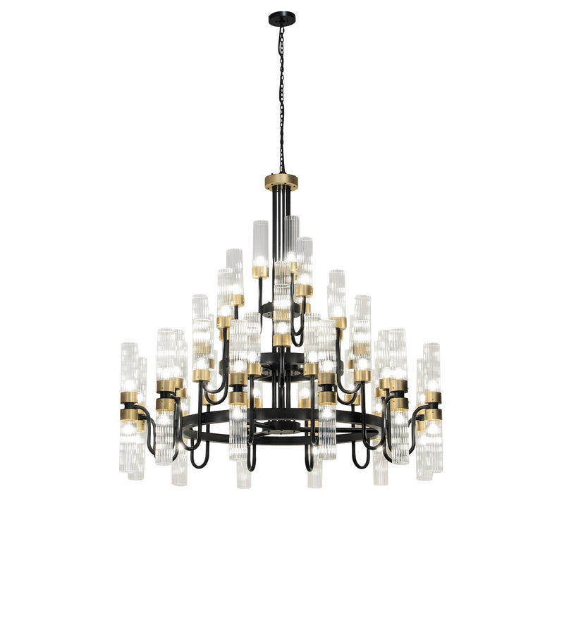 Meyda Tiffany 271433 LED Chandelier, Black Satin Wrought Iron