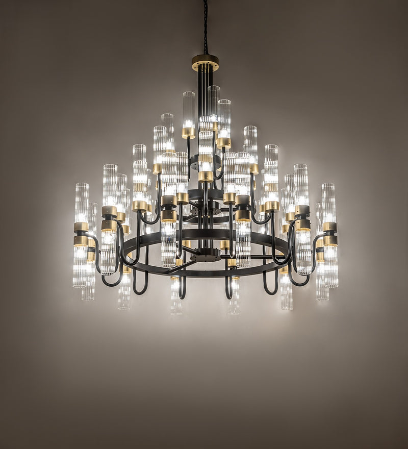 Meyda Tiffany 271433 LED Chandelier, Black Satin Wrought Iron