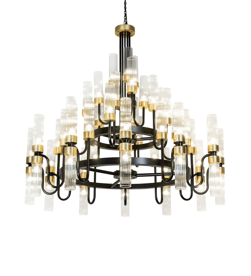 Meyda Tiffany 271433 LED Chandelier, Black Satin Wrought Iron