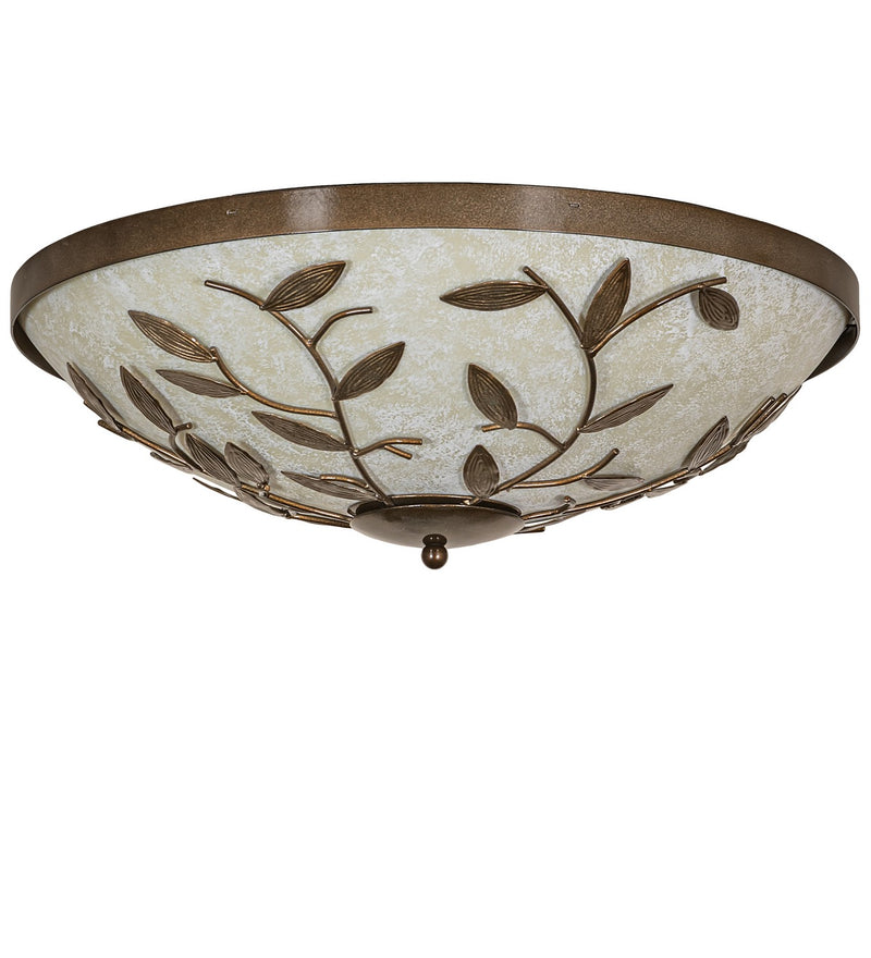 Meyda Tiffany 271994 Three Light Flushmount, Antique Hammered Gold