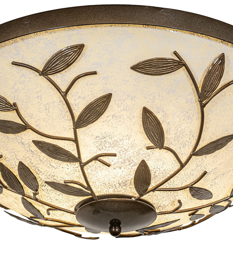 Meyda Tiffany 271994 Three Light Flushmount, Antique Hammered Gold