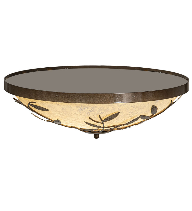 Meyda Tiffany 271994 Three Light Flushmount, Antique Hammered Gold