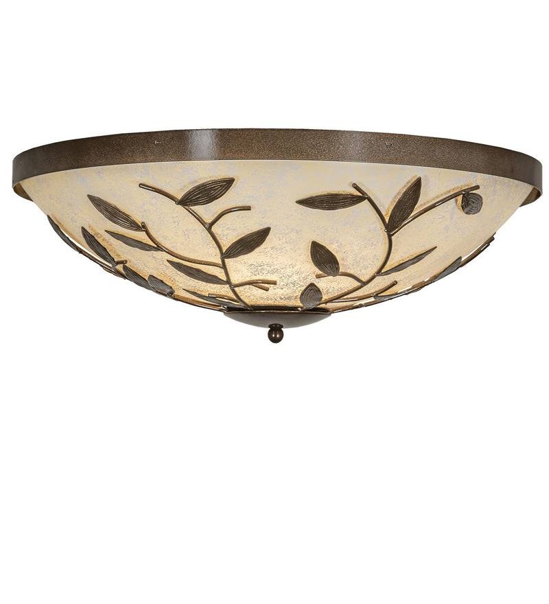 Meyda Tiffany 271994 Three Light Flushmount, Antique Hammered Gold