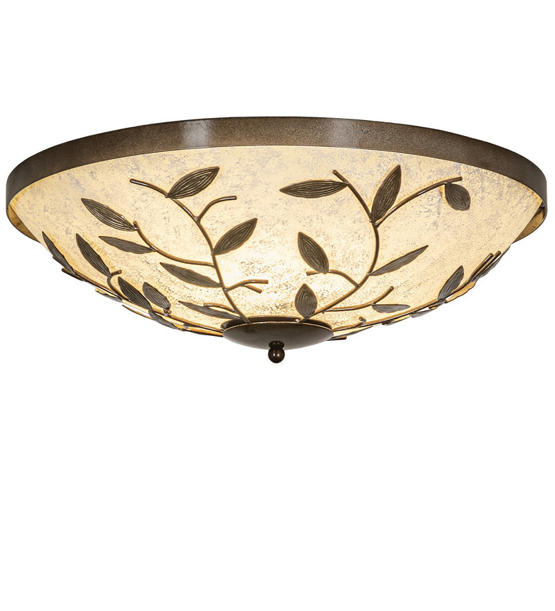 Meyda Tiffany 271994 Three Light Flushmount, Antique Hammered Gold