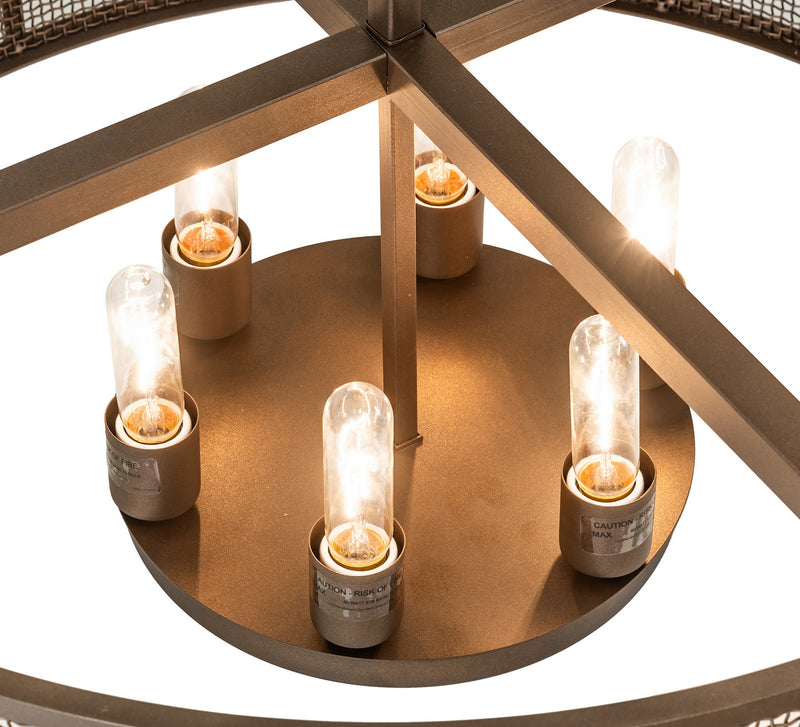 Meyda Tiffany 272795 Six Light Flushmount, Tyler Bronze