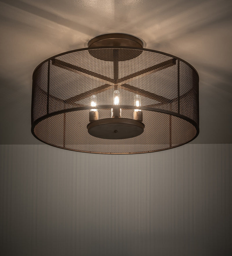 Meyda Tiffany 272795 Six Light Flushmount, Tyler Bronze