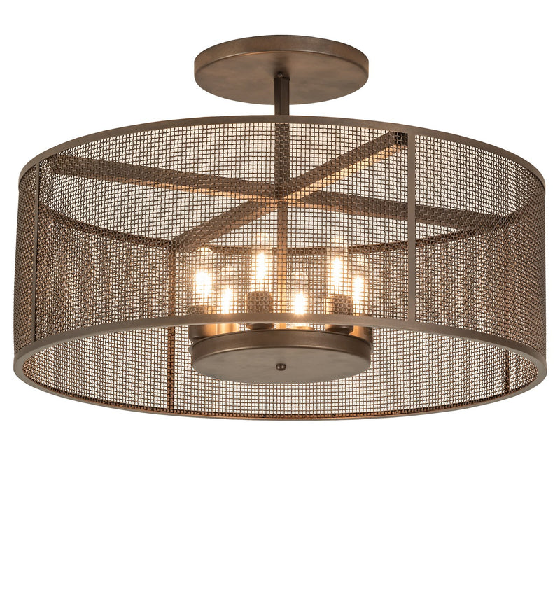 Meyda Tiffany 272795 Six Light Flushmount, Tyler Bronze