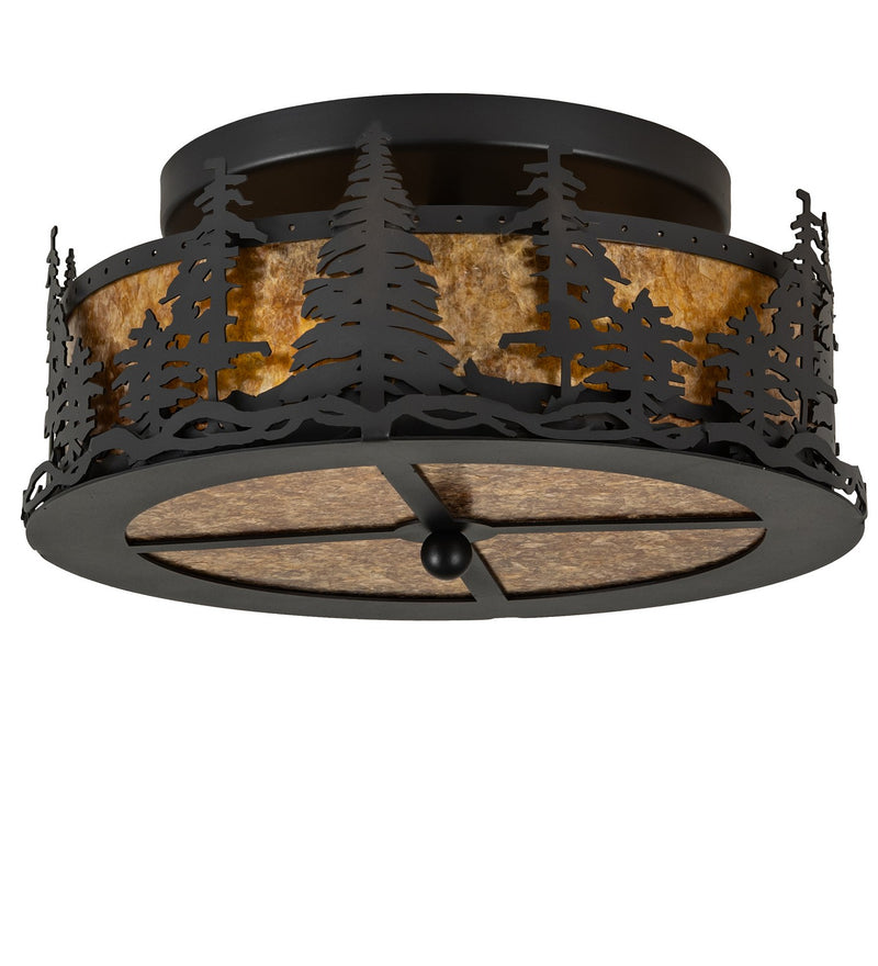 Meyda Tiffany 273824 Two light Flushmount, Wrought Iron