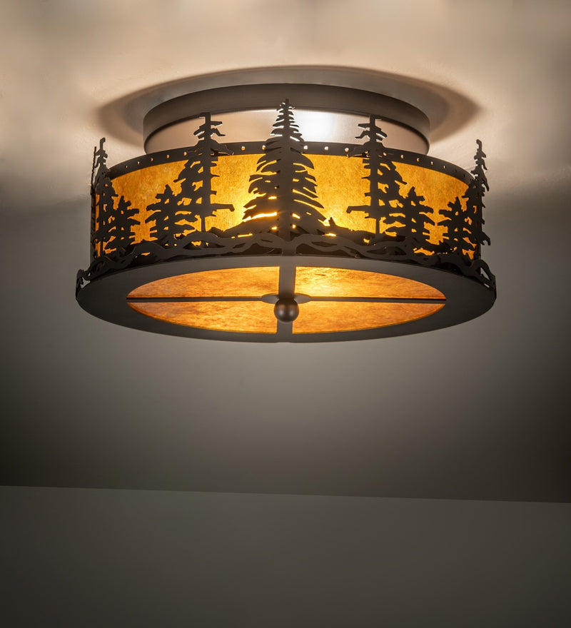 Meyda Tiffany 273824 Two light Flushmount, Wrought Iron