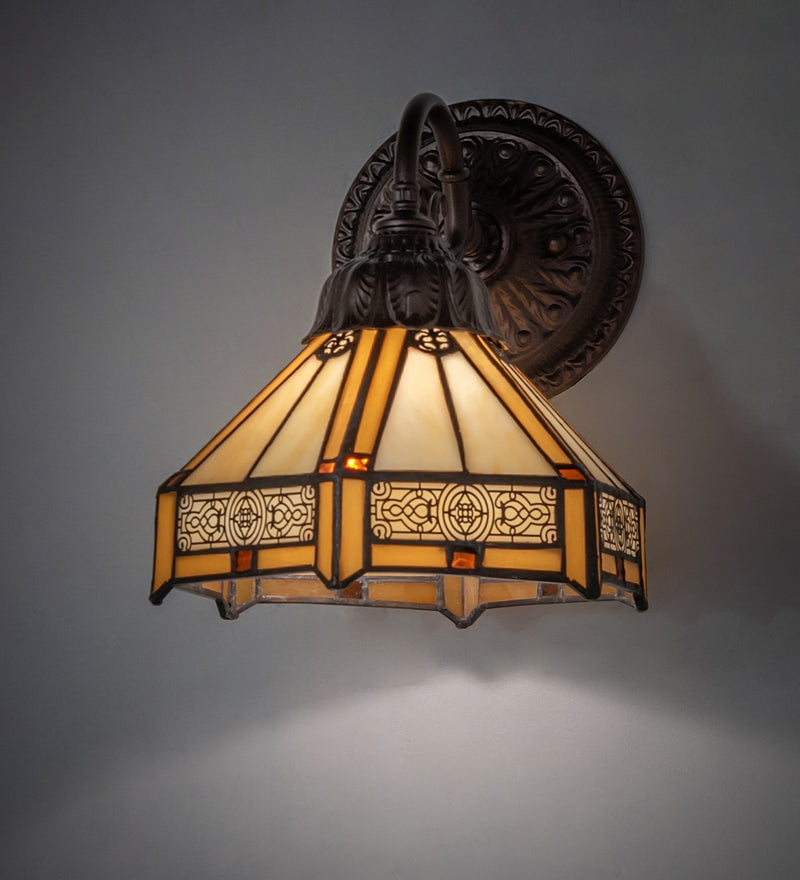 Meyda Tiffany 274148 One Light Wall Sconce, Mahogany Bronze