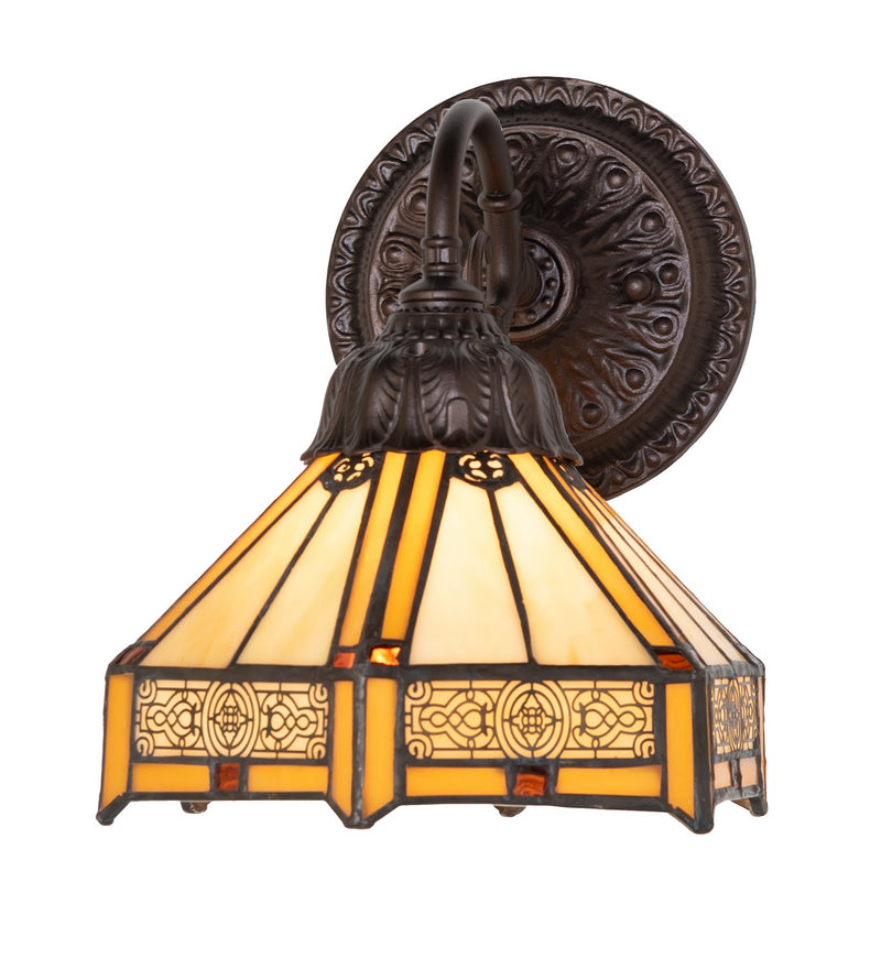 Meyda Tiffany 274148 One Light Wall Sconce, Mahogany Bronze