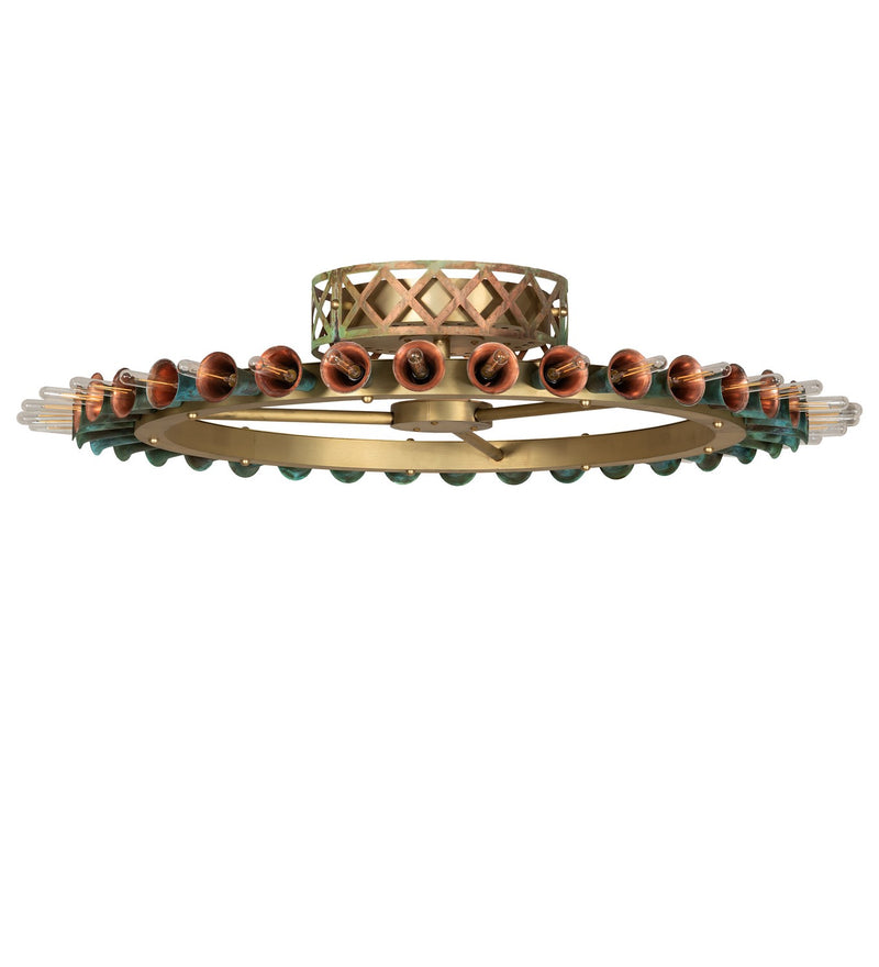 Meyda Tiffany 274854 LED Semi-Flushmount, Brushed Brass/Goldtastic