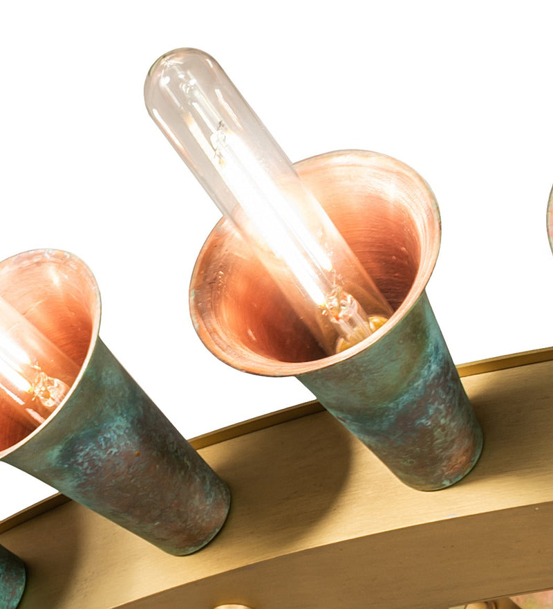 Meyda Tiffany 274854 LED Semi-Flushmount, Brushed Brass/Goldtastic