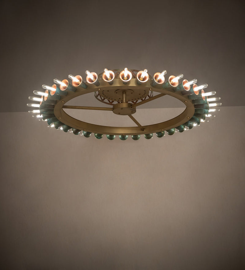 Meyda Tiffany 274854 LED Semi-Flushmount, Brushed Brass/Goldtastic