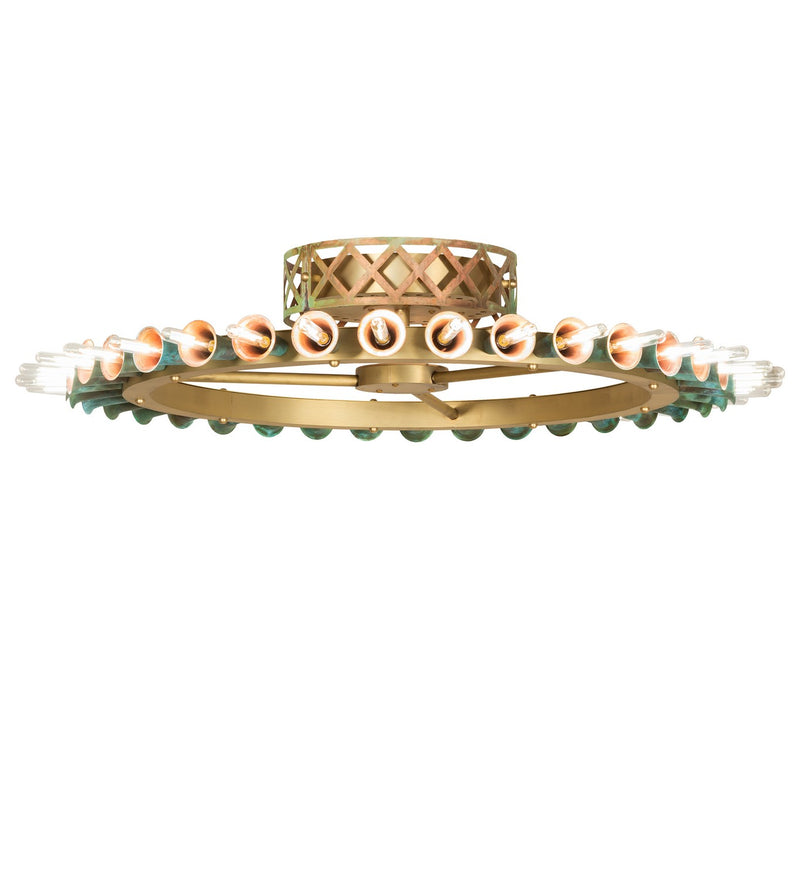 Meyda Tiffany 274854 LED Semi-Flushmount, Brushed Brass/Goldtastic