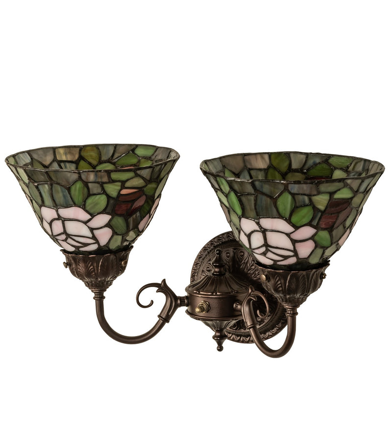 Meyda Tiffany 31121 Two Light Wall Sconce, Mahogany Bronze