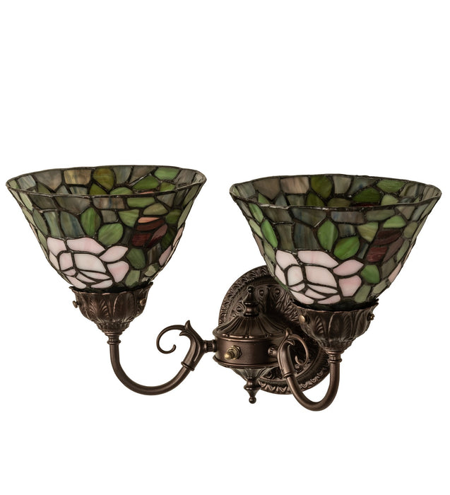 Meyda Tiffany 31121 Two Light Wall Sconce, Mahogany Bronze