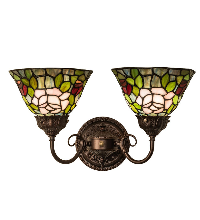 Meyda Tiffany 31121 Two Light Wall Sconce, Mahogany Bronze