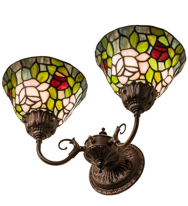 Meyda Tiffany 31121 Two Light Wall Sconce, Mahogany Bronze