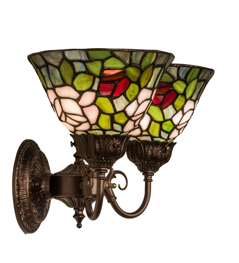 Meyda Tiffany 31121 Two Light Wall Sconce, Mahogany Bronze