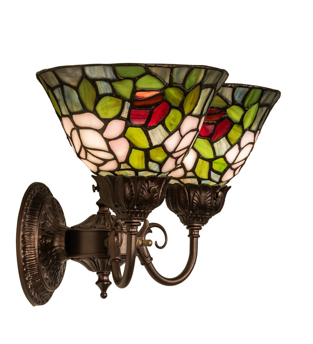 Meyda Tiffany 31121 Two Light Wall Sconce, Mahogany Bronze