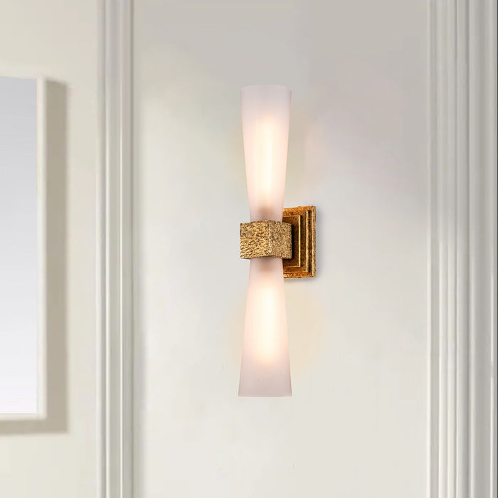 Lucas + McKearn BB0958G-2 Two Light Bath, Gold Leaf