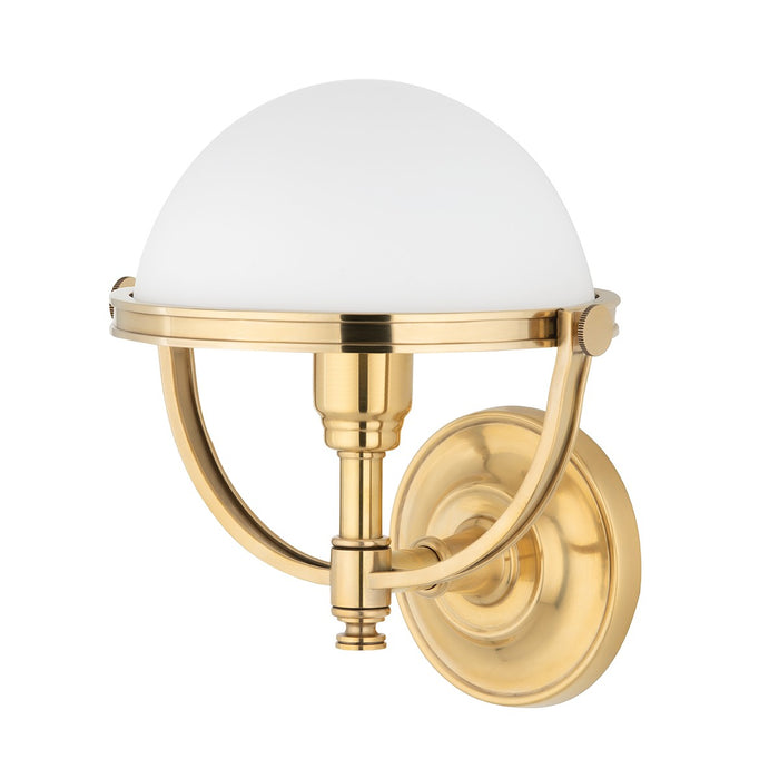 Hudson Valley 3301-AGB One Light Wall Sconce, Aged Brass